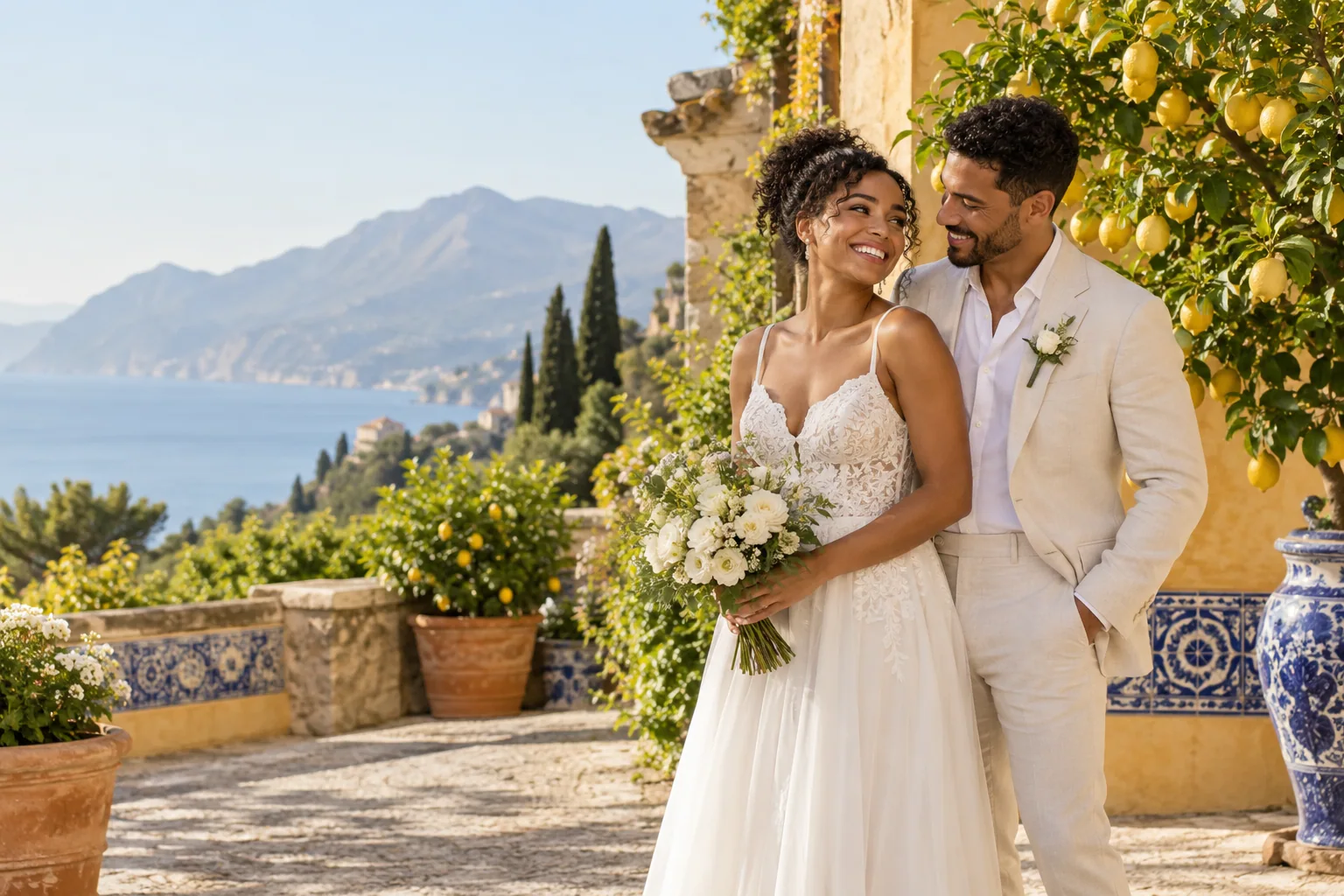 Bia e Miguel, casal fictício desta inspiração
