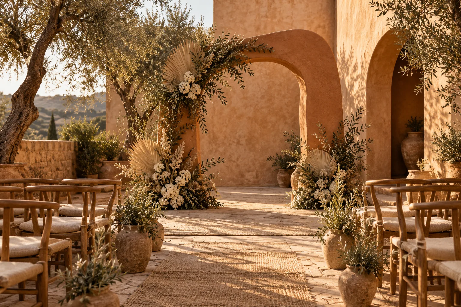Inspiração de decoração para a cerimônia no estilo Terra & Afeto