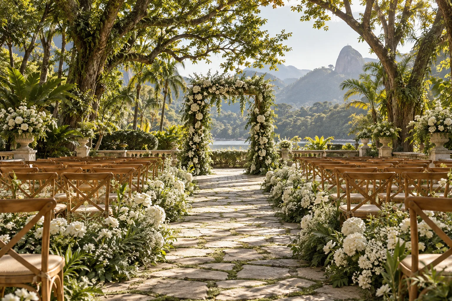 Inspiração de decoração para a cerimônia no estilo Sob o Limoeiro
